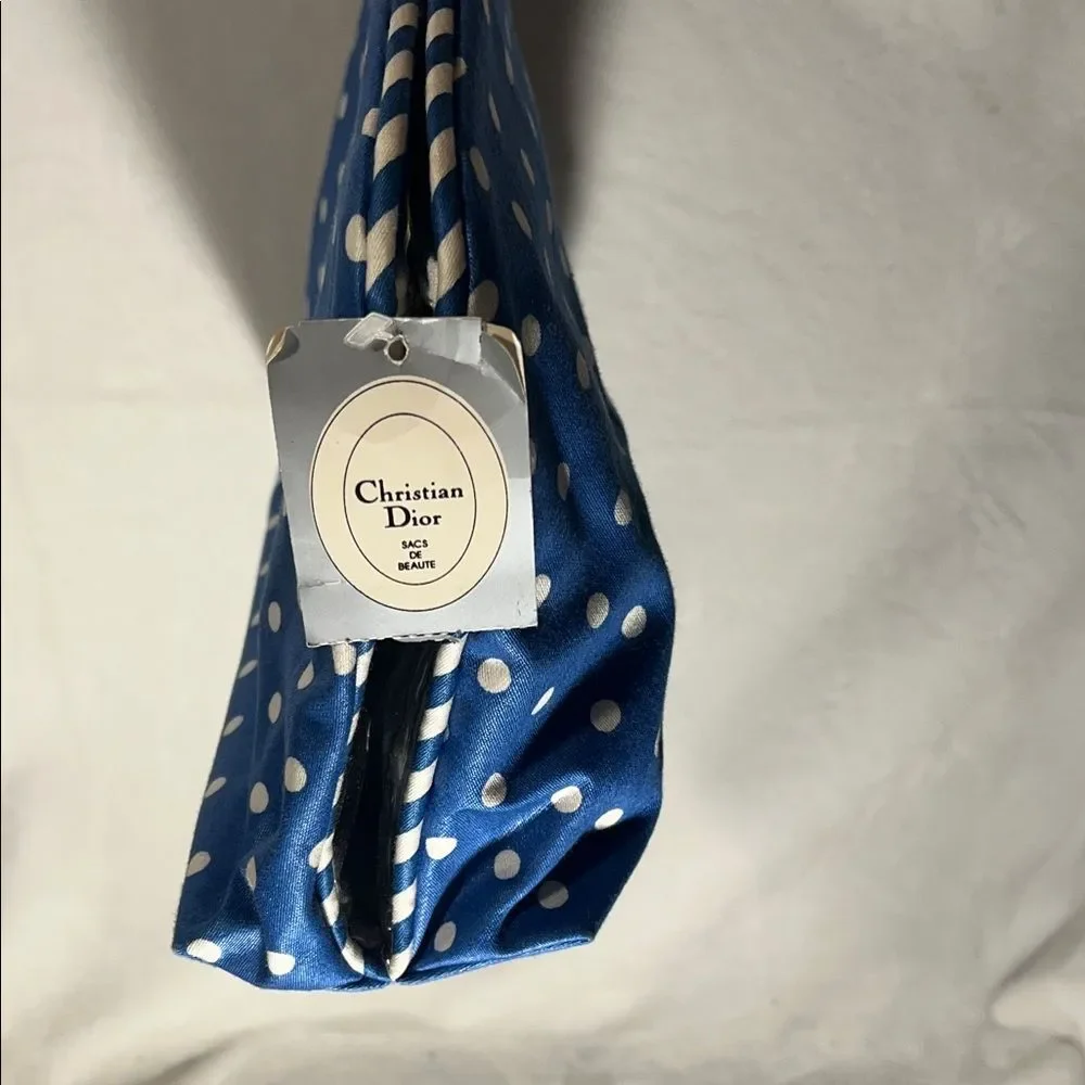Christian Dior Blue and White Polka Dot Cosmetic Travel Bag - Picture 6 of 11